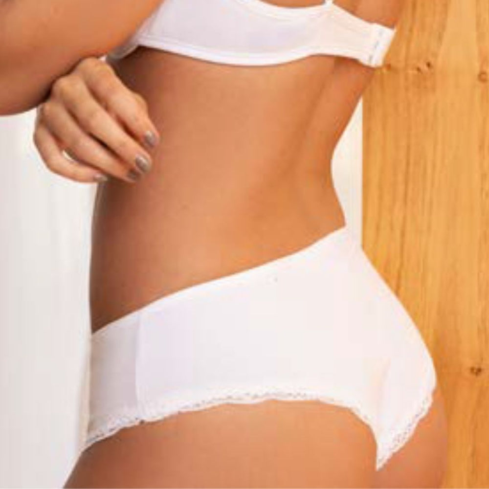 CULOTTE DE LYCRA DE ALGODÓN CON RANDA DE ENCAJE FINO
